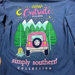 Simply Southern Navy Long Sleeve Think Outside Camping Patagonia‎ Logo Medium
